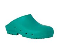 REPOSA MAX Clogs, Sanitary Clogs, Antistatic Natural Polymer, hi-tech thermoplastic Compound SEBS, Latex Comfortable, Light, Closed Upper, Side Holes, Anatomic SRC Sole Green