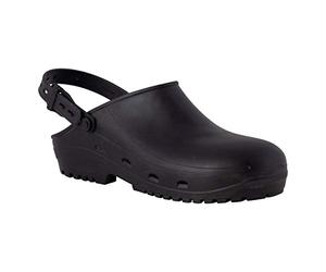 REPOSA MAX Clogs, Sanitary Clogs, Antistatic Natural Polymer, hi-tech thermoplastic Compound SEBS, Latex , Comfortable, Light, Closed Upper, Side Holes, Anatomic SRC Sole Black