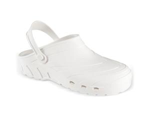 REPOSA Power Sanitary Clogs for Men and Women Nurse Shoes Mesh EVA Comfortable and Lightweight Base Upper with Side Holes and Anatomical Footbed, White, 9 UK