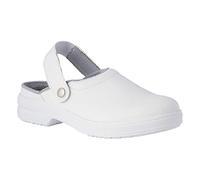 REPOSA SANITARIE Medical Shoes with White Strap Without Toe Microfiber and Fabric Comfortable Unisex Maximum Non-Slip SRC Made in Italy EN ISO 20347:2012, White, 13 UK