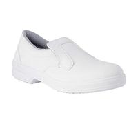 REPOSA Sanitary Shoes Nurse Closed Without White Laces in Microfiber and Fabric Comfortable Soft Massimo Antislip SRC en ISO 20347:2012, White, 9 UK