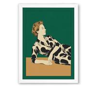 Repose in Geometry Art Deco Framed Wall Art Print A2 (59.4×42cm) White, Wall Decor for Living Room, Bedroom, Office & Home, Ready to Hang, Art Gift