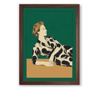 Repose in Geometry Art Deco Framed Wall Art Print A3 (42×29.7cm) Walnut, Wall Decor for Living Room, Bedroom, Office & Home, Ready to Hang, Art Gift