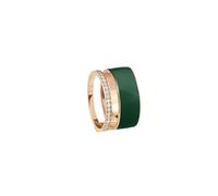 Repossi Berbere 18ct Rose Gold Green Lacquer & 0.34ct Diamond Ring - Ring Size P