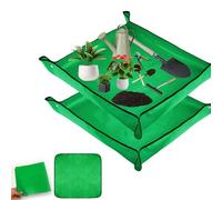 Repotting Mat,2 Pack 100x100cm Green,potting tray,Large Waterproof Plant potting/gardening mat,Reusable Transplanting Mat for Indoor/Outdoor Gardening,Ideal for Home Gardeners & Plant Enthusiasts