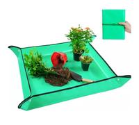 Repotting Mat for Indoor Plant Transplanting and Mess Control, 20"x 20" Waterproof Potting Tray, Foldable Succulent Potting Mat, Portable Gardening Mat for Gardening Lovers (Green)