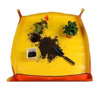 Repotting Mat for Indoor Plant Transplanting and Mess Control, 20"x 20" Waterproof Potting Tray, Foldable Succulent Potting Mat, Portable Gardening Mat for Gardening Lovers (Yellow)