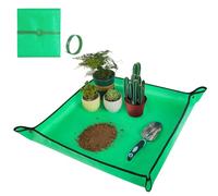 Repotting Mat for Indoor Plant Transplanting and Mess Control 27"x 27" Thickened Waterproof Potting Tray Foldable Succulent Potting Mat Portable Gardening Mat Garden Gifts for Women & Men Green