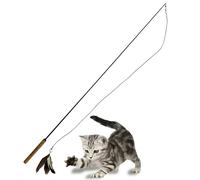 repounce Forever Stick - The Unbreakable Cat Teaser Wand, Extra Long Durable Interactive Toy for Indoor Cats, Cat Fishing Pole Toy for Bored Indoor Adult Cats, Feather String Toy On Stick Enrichment