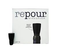 Repour Wine Saver and Stopper - Removes Oxygen, Preserving and Keeping Wine As Fresh As The Day The Bottle Was Opened - Black (72-Pack)