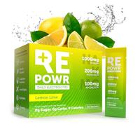REPOWR Lemon Lime 30's - Clean Electrolytes Sachets Made with Natural Desert Salt | 1000mg Sodium. 200mg Potassium. 100mg Magnesium | Sugar Free. No Calories | Vegan, Keto and Fasting Friendly