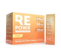 REPOWR Peach 30's - Clean Electrolytes Sachets Made with Natural Desert Salt | 1000mg Sodium. 200mg Potassium. 100mg Magnesium | Sugar Free. No Calories | Vegan, Keto and Fasting Friendly