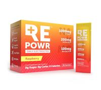 REPOWR Raspberry 30's - Clean Electrolytes Sachets Made with Natural Desert Salt | 1000mg Sodium. 200mg Potassium. 100mg Magnesium | Sugar Free. No Calories | Vegan, Keto and Fasting Friendly