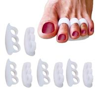 Reppkyh 8 Pieces Hammer Toe Corrector Gel Toe Straighteners with 3 Separator Loops - Realign Bent, Crooked, Curled, Claw, Hammer Toes - Cushion Crest for Men and Women