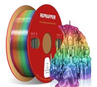 RepRapper Candy Rainbow Silk PLA Filament 1.75mm, Shiny Multicolor Gradient 3D Printer Filament, High Gloss PLA, ±0.03mm, 1kg Spool, Smooth & Easy Print for FDM 3D Printers