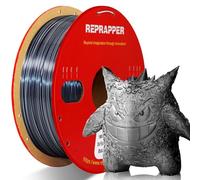 RepRapper Glitter Black White Gradient 3D Printer Filament, Beautiful Color Change 1.75 Silk PLA, Dual Color 1KG PLA (2.2lbs), Colorshift 3D Printing Filament