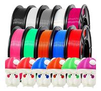 RepRapper PLA Plus (PL Upgraded Filament Bundle 1.75mm, Tougher & Stronger, Dimensional Accuracy +/- 0.02 mm, 10 Rolls of 0.25kg, (Black+White+Grey+Blue+Red+Green+Purple+Pink+Orange+Transparent)