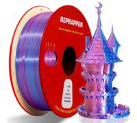RepRapper Silk Dual Color PLA Filament 1.75mm, Coextrusion PLA Filament 1KG (2.2LBS) Cardboard Spool, Multicolor PLA - Fit Most FDM Printers, Silk PLA Pink & Blue