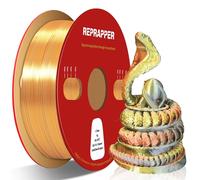 RepRapper Triple Color Filament Coextrusion PLA Filament 1.75mm for 3D Printer, Multicolour Like Dual Color Rainbow PLA, 2.2lbs (1kg), Silk PLA Gold/Silver/Copper