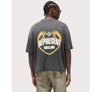 Represent Mens Angel Border T-Shirt - Colour: 04 Stained Black - Size: Large Large