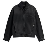 Represent Men's Collared Denim Jacket Aged Black