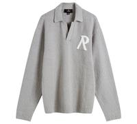 Represent Men's Knitted Boucle Knit Polo Grey