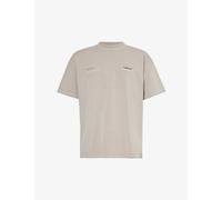 Represent Mens Mudstone Patron of the Club Brand-print Cotton-jersey T-shirt M
