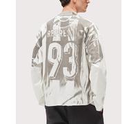 Represent Mens Oversized Fit Printed LS Football Top - Colour: 72 Flat White - Size: Medium