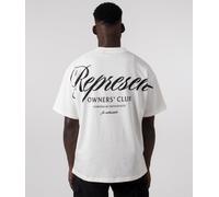 Represent Mens Oversized Represent Owners Club Script T-Shirt - Colour: 072 Flat White - Size: Small Small