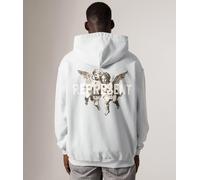 Represent Mens Relaxed Fit Legacy Cherubs Hoodie - Colour: 08 Cloud - Size: Small