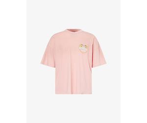 Represent Mens Represent Angel Border Crewneck Cotton-Blend T-Shirt Quartz L