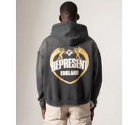Represent Mens Represent Angel Border Hoodie - Colour: 04 Stained Black - Size: Medium Medium