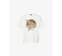 Represent Mens Represent Golden Tour Graphic-Print Short-Sleeve Cotton T-Shirt Flat White XL