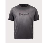Represent Mens Represent Ringer T-Shirt - Colour: 04 Stained Black - Size: Medium