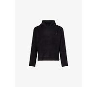 Represent Mens Represent Textured Borg Relaxed-Fit Knitted Hoodie Jet Black XS