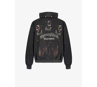 Represent Mens Represent Thoroughbred Graphic-Print Cotton-Jersey Hoody Vintage Black XS