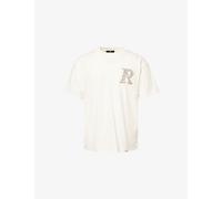Represent Mens Represent Western Initial Graphic-Embroidered Cotton T-Shirt Flat White 2XL
