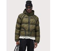 Represent Mens Translucent Hooded Puffer Coat - Colour: 59 Dark Olive - Size: Medium