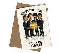 Reproduced Beatles Birthday Card - Funny “Let It Be Cake” Greeting Card with Reproduction Printed Autographs | Music Fan Collectible for Men, Women, Beatles Lovers No1959