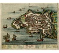 Reproduction Antique 17th Century map of Valletta, Malta, by Pierre Mortier size 40.5 x 33 cms