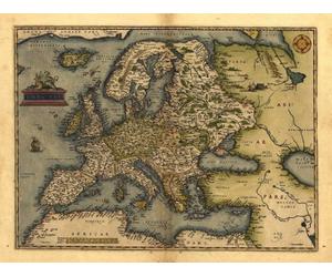 Reproduction Antique Map of Europa, Europe, by Abraham Ortelius A1 Size 78 x 57 cm