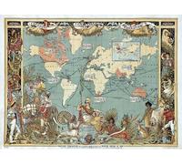 Reproduction Imperial Federation Map of the World Showing Extent of British Empire in 1886 by M P Formerly, A1 Poster 71 x 58 cm, Victorian British Empire Map