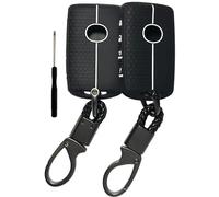 REPROTECTING Silicone Rubber Key Fob Cover Compatible with 2019-2025 Mazda 3 6 CX-30 CX-5 CX-9 CX-50 (2pcs Black+Key Chain, 4 Buttons/Silicone)