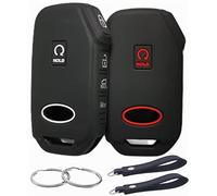REPROTECTING Silicone Rubber Key Fob Cover Compatible with 2022-2024 Kia Cadenza Forte Forte5 K5 NIRO Rio Seltos Sorento Soul Sportage Stinger Telluride (Black with red Black with White)