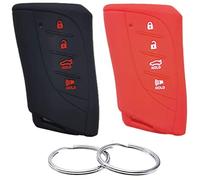 REPROTECTING Silicone Rubber Key Fob Cover Compatible with (4 Buttons) 2018 2019 2020 2021 Lexus ES300h ES350 LC500 LC500h LS500h HYQ14FBF 1551A-14FBF PT420-00184-L1 (Black Red)