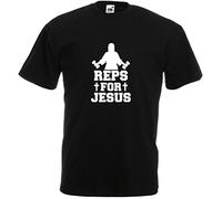 Reps for Jesus, Mens Printed T-Shirt - Black/White XL