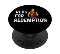 Reps for Redemption Church Jesus Weight Lifting Fitness Fit PopSockets Adhesive PopGrip