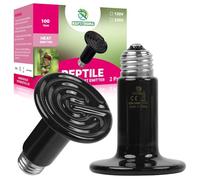 REPTI HOME Ceramic Heat Lamp Terrarium, Reptile Ceramic Lamp Heaters 100 W Pack of 2, E27 Ceramic Heat Lamp Animals for Reptiles, Turtles, Chickens, Bearded Dragons, Puppies