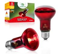 REPTI HOME Reptile Heat Lamp Bulb, Infrared Heat Lamp for Reptile 50W 2Pack, Basking Spot Red Heat Light for Lizards, Turtles, Chicks, Puppies