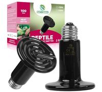 REPTI HOME Reptile Heat Lamp, Ceramic Heat Emitter E27 100W-2Pack, Ceramic Heat Bulb for Terrarium Light, Reptiles, Lizards, Tortoise, Snakes, Chicken